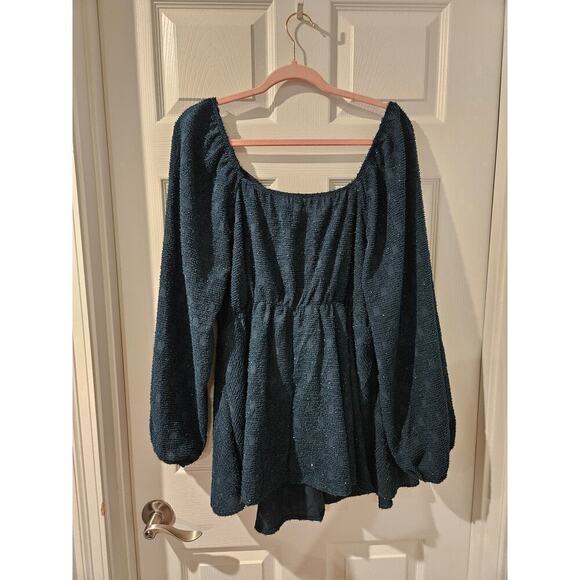 BloomChic Peasant Top Long Sleeve Sparkly Glitter Size 18/20 NWOT - Picture 6 of 6